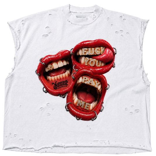 Fuc* You Pay Me Distressed Tee